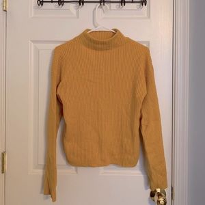 Ribbed funnel neck sweater